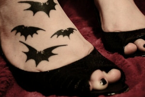 Bat Tattoo on foot