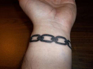 Simple chain tattoo on wrist
