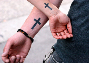 Cross Tattoo on wrists