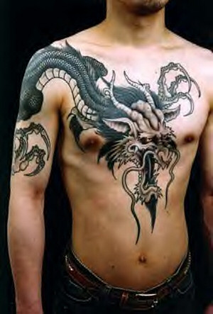 Dragon Tattoo on chest