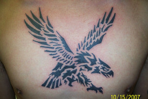 Eagle tattoo on chest
