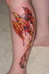 Phoenix Tattoo on leg