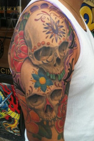 Skull Tattoo on shoulder