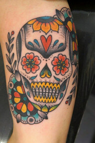 Skull Tattoo on leg