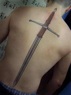 Sword Tattoo on back