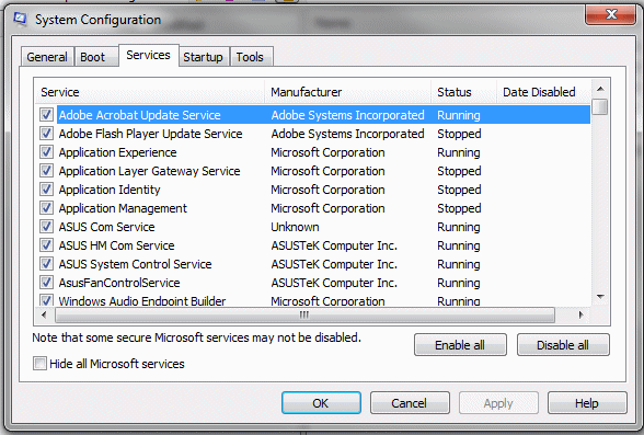 System Configuration - MSCONFIG