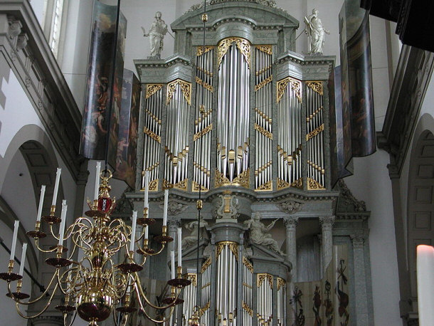 Traditional Pipe Organ Inside Westerkerk