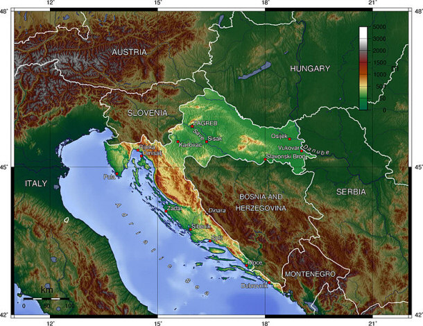 map of croatia
