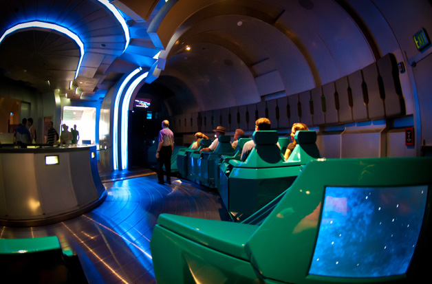 Inside of Spaceship Earth in Disney World
