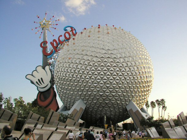 Spaceship Earth is an attraction in the Epcot park of Disney World, where you step into a huge geosphere to explore the many ages of human communication.