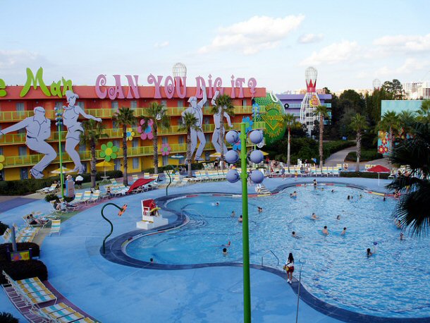 One of the wonderful pools at Pop Century Resort.