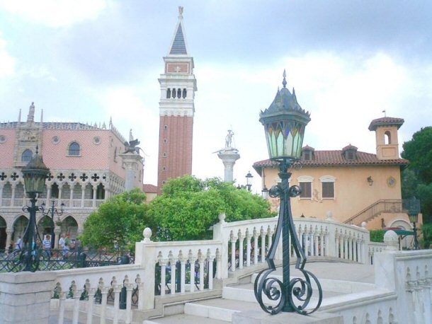 Epcot Italy has red buttons that make water shoot out of random places.