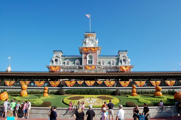 If you are looking to get a great photo, get to the park early for an excellent opportunity that happens only once a day in front of the Magic Kingdom.