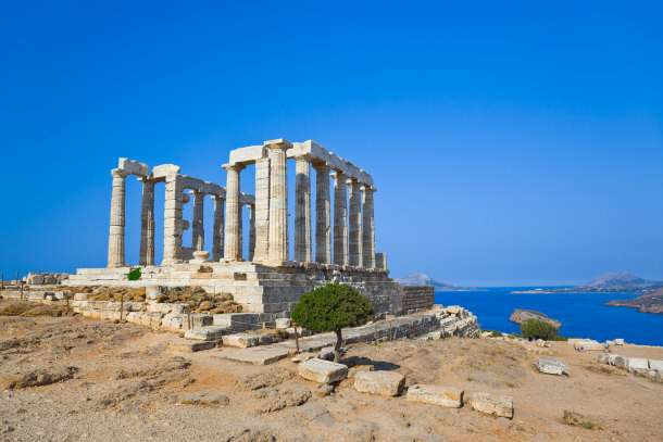 The Temple of Poseidon in Greece