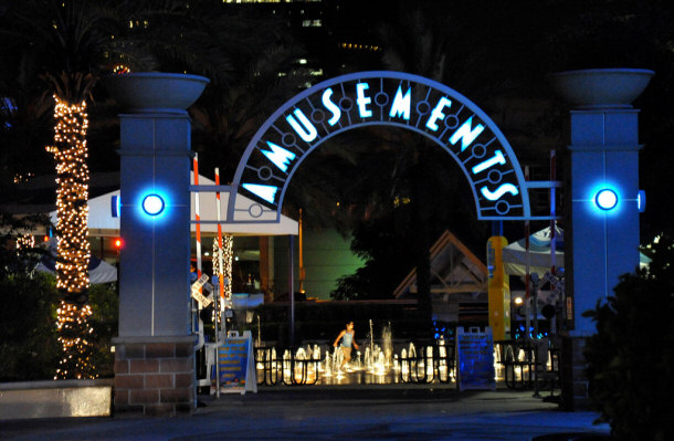 Aquarium Amusements - Around 10PM by gsloan, on Flickr Amusement Area at the Downtown Aquarium
