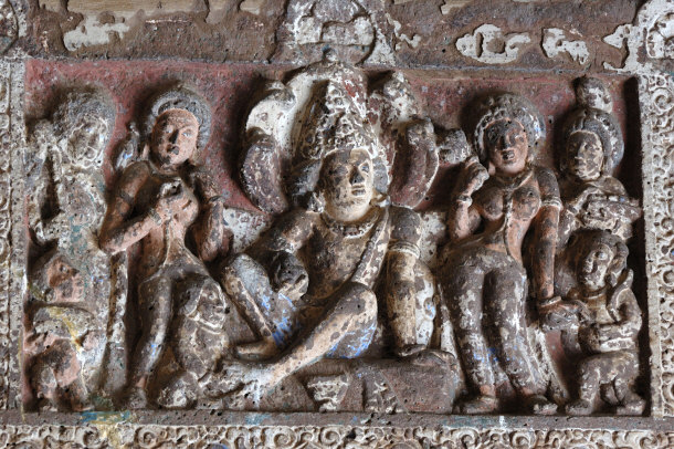 Buddha Life Scenes on Cave Walls
