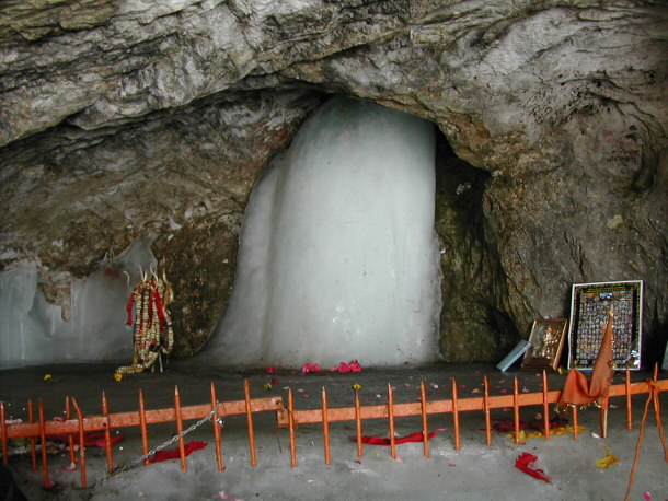 Temple In Ice Cave - The Amarnath Temple of Kashmir Valley