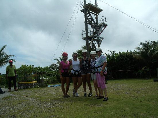 Visitors Preparing to Ride the Zip Line