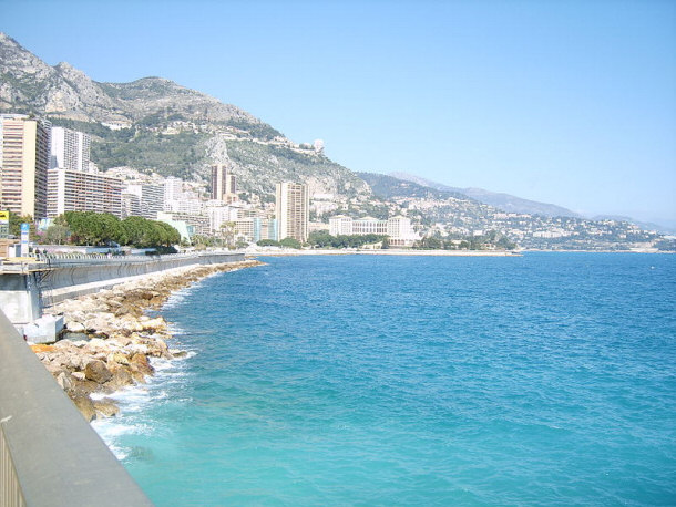 View of Larvotto Beach From Across the Water