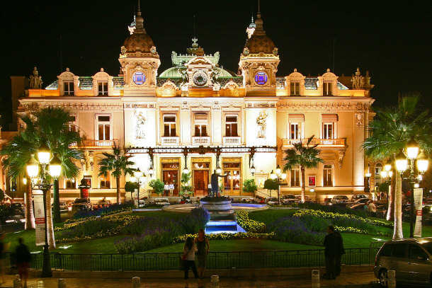 casino monte carlo lit up at night