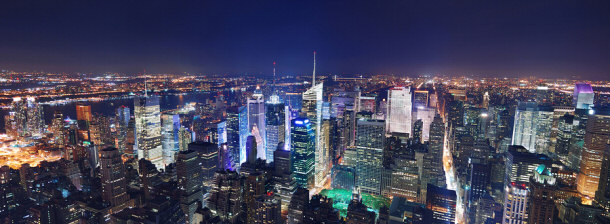 New York City night skyline