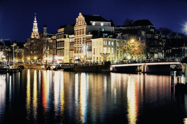 Amsterdam Holland at night