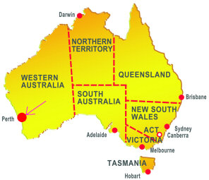 Map of Perth Australia