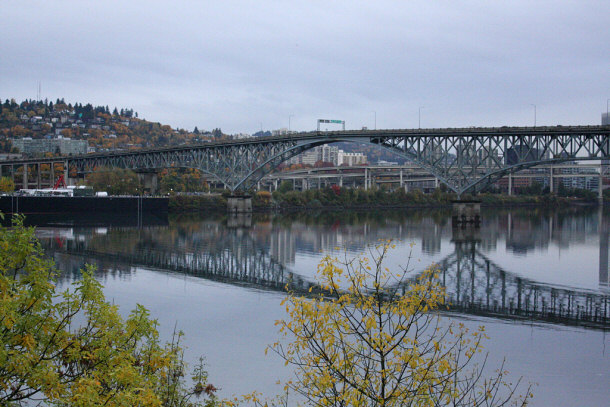 Ross Island Bridge from Springwater Trail by brx0, on Flickr Ross Island Bridge