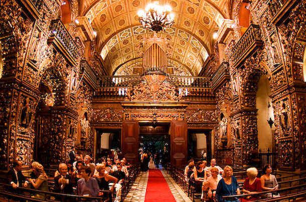 A Look at the Ornate Ceiling Inside Sao Bento