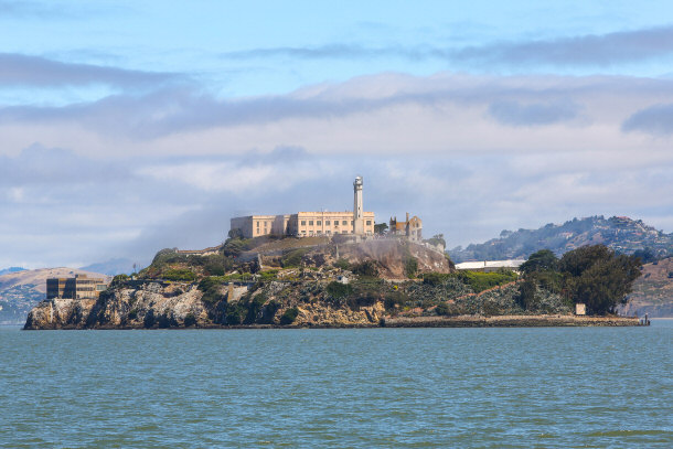 View of Alcatraz Island from Downtown San Francisco