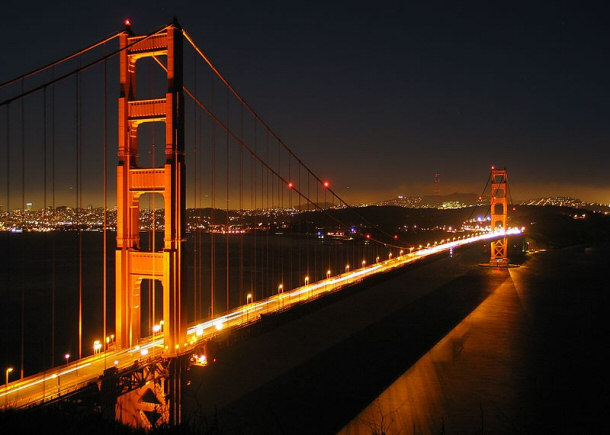 Golden Gate Bridge at Night Time