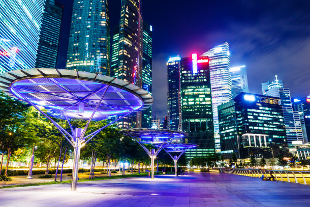 Singapore Night Skyline