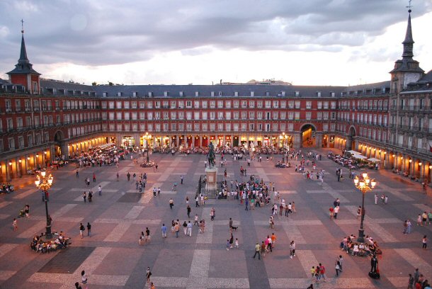  The Plaza Mayor located in the Spains capital, Madrid.