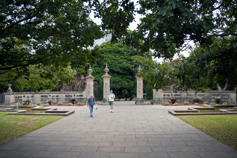 Gates at Royal Botanic Gardens Viewed from Art Gallery Road, Sydney