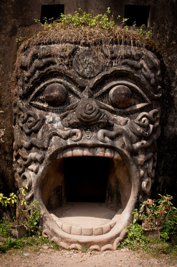 Buddha Park by Mark Fischer, on Flickr The Demon's Mouth at Buddha Park you walk into