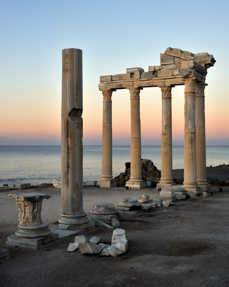 Temple of Apollo Ruins Located at Side, Turkey