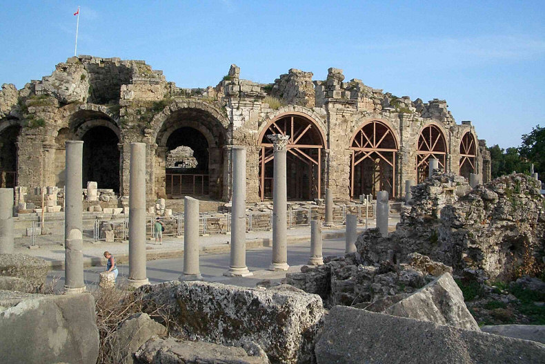 Remaining Walls of the Ancient Theatre - Side, Turkey