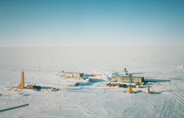 Vostok Station and Layout of the Camp - Caves Were Dug for Storage