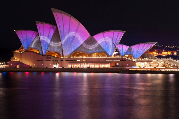 The Sydney Opera House at night