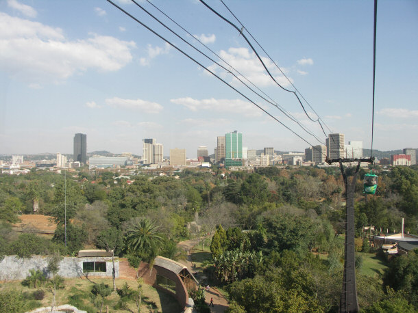 Cableway qua Zoological Gardens Quốc gia của Nam Phi, Pretoria