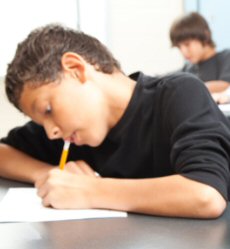 Boy Student taking a test