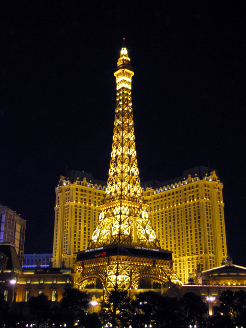Paris Las Vegas Lit up at Night