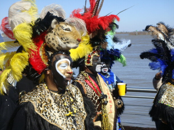 Zulu Krewe Members at Lundi Gras Festival