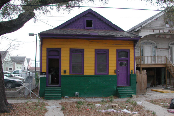 Mardi Gras Colors House - Bienville Street, New Orleans