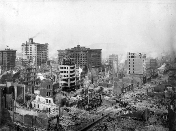 Ruins Near Post and Grant Avenue Looking Northeast - San Francisco Earthquake of 1906