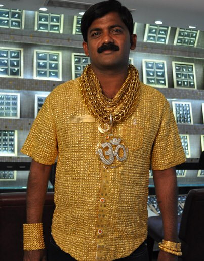 Datta Phuge's gold shirt