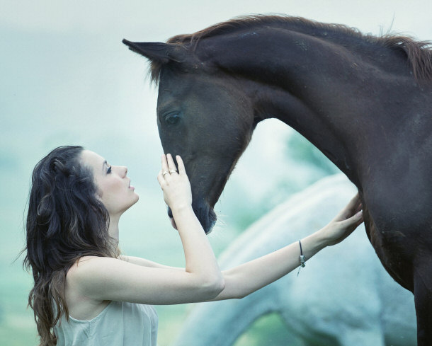 Myths about horses - picture of lady and her horse