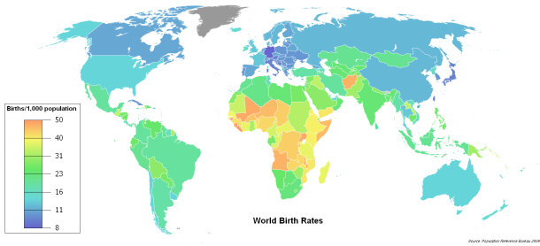 2008 World Birth Rates