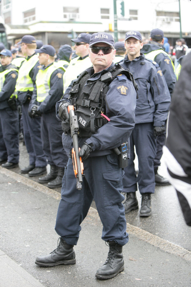 Royal Canadian Mounted Police Corporal in Riot Gear