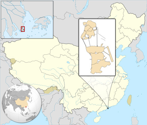 Location of Macau SAR, China